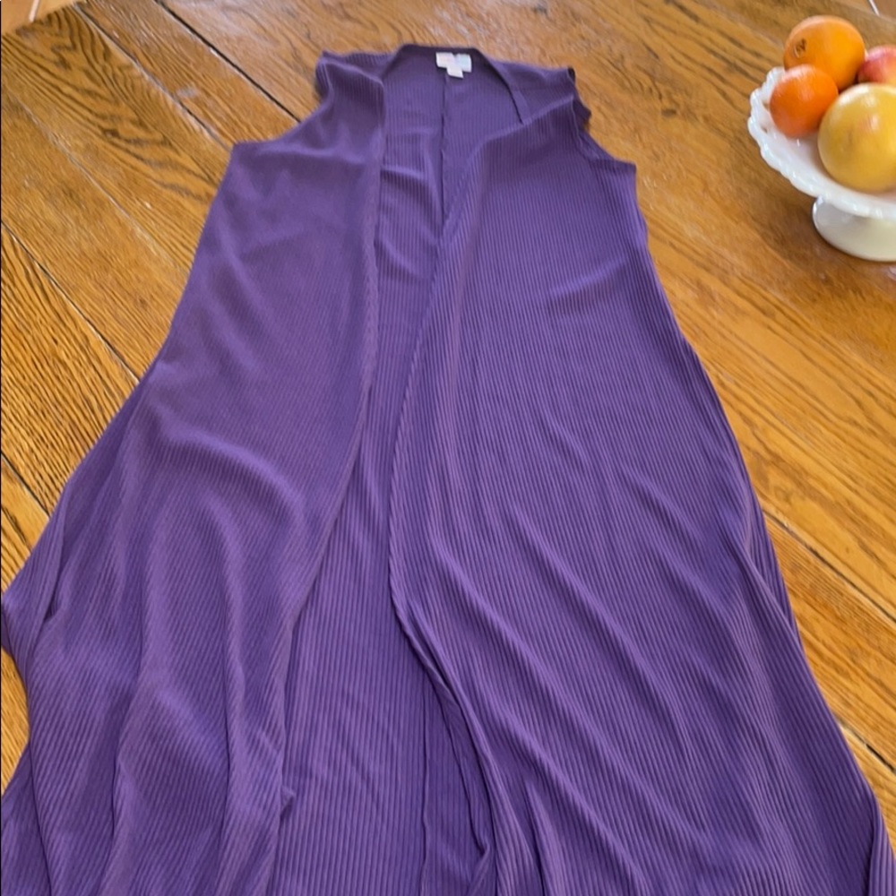 LulaRoe Joy style vest, purple.  Ribbed fabric. Great condition. Size XS.